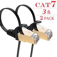 Cat 7 Ethernet Cable 3ft, VANDESAIL Network Cable, RJ45 High-Speed Professional Gold Plated Plug STP Wires CAT7 LAN Patch Cable Cord for Xbox, PS4, Modems, and Routers(1m/3ft-2pack)