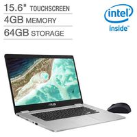 2019 ASUS Premium Laptop Notebook Computer 15.6" FHD Touchscreen Display Chromebook Intel Pentium N4200 Processor 4GB RAM 64GB eMMC Storage + 128GB microSD Bonus Asus Wired Mouse Bluetooth Chrome OS