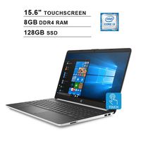 HP Pavilion 15 Newest 15.6 Inch Touchscreen Premium Laptop - Intel Dual Core i3-8145U up to 3.9 GHz, Intel UHD 620, 8GB DDR4 RAM, 128GB SSD, HDMI, WiFi, Bluetooth, Windows 10, Silver