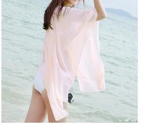 MOM Beach towel summer outdoor leisure long sun shawl Lady snow spinning sun protection clothing,Pink,Average code