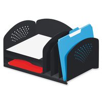 Safco Products 3175BL Combination Desk Organizer Rack with 3 Vertical/3 Horizontal Sections, Black