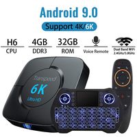 TV Box Android 9.0 Smart TV Set Top Box 4GB 32GB with Voice Remote Control Backlit Wireless Mini Keyboard USB 3.0 Ultra HD 4K 6K HDR Dual Band WiFi 2.4 5.8GHz BT4.1 Streaming Media Player