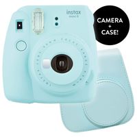 Fujifilm Instax Mini 9 Instant Print Camera - Renewed Bundle Instax Mini 9 Groovy Camera Case | Matching Colors for Case and Instax Mini 9 Camera (Ice Blue)