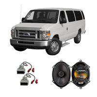 Compatible with Ford Econoline Full Size Van 97-13 Front Door Factory Replacement Harmony HA-R68 Speakers