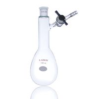 Laboy HMF050106 Glass 100 mL Air Free Reaction/Storage Schlenk Flask with PTFE Stopcock and 19/22 Joint Lab Glassware