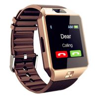 Wzpiss DZ09 Bluetooth Smart Watch Touch Screen Wrist Watch Sports Fitness Tracker with Camera Pedometer Compatible iPhone iOS Samsung LG Android SIM SD Card Slot for Women Men Kids (Gold)