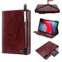 iPad Pro 11 Case for Women, YiMiky Premium PU Leather Flip Folio Stand Case [Support Apple Pencil Charging] Protection Cover Wallet Case with Pencil Holder for iPad Pro 11 Inch - Wine Red