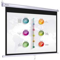 Instahibit 72" 16:9 Manual Pull Down Projector Screen Self-Locking Home Meeting Room Classroom Restaurant Bar