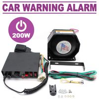 Car Alarm Speaker Kit, 200W 12V 8 Sound Well Loud Speaker PA Horn Siren System Mic Kit Police Plastic with English Manual- 2 Year Warrenty