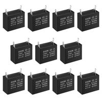 uxcell CBB61 Run Capacitor 450V AC 3uF Single Insert Metallized Polypropylene Film Capacitors for Ceiling Fan, 10pcs