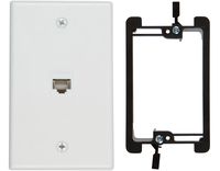 Buyer's Point 1 Port Cat6 Wall Plate, Female-Female White with Single Gang Low Voltage Mounting Bracket Device (1 Port)