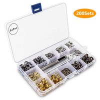 200 Sets Grommet Kit 1/4 Inch, Upgraded 4 Colors Grommets Eyelets with 3 Pcs Install Tool and Storage Box, Easy to Use for Tarps, Fabric, Canvas, Clothing, Paper, Leather