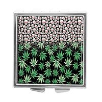 Skull and Marijuana Design Pill Case Box Western Medicine Tablet Holder Decorative Pill Box for Pocket or Purse