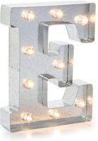 Darice Silver Metal Marquee Letter - E-9.87" Tall, Galvanized Finish