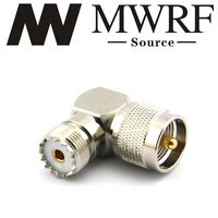 MWRF Source RF coaxial Coax Adapter UHF Male PL259 to SO239 Right Angle