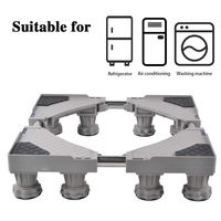 LUCKUP Multi-functional Movable Adjustable Base with 8 Strong Feet Size Adjustable Universal Mobile Case Roller Dolly for Dryer, Washing Machine and Refrigerator,Grey ...