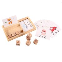 Joqutoys Wooden Educational Toys Learning Matching Letter Games and Develops Alphabet Words Spelling Skills Letter Block for Girls Boys Gift(30pcs Cards)