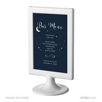 Andaz Press Love You to The Moon and Back Wedding Collection Personalized, Framed Party Signs, Bar Menu Table Sign, 4x6-inch, 1-Pack, Includes Frame, Custom Made with Your Drinks