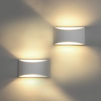 Modern Wall Sconce Set of 2 LED Wall Lamp 7W Warm White 2700K Up and Down Indoor Plaster Wall Lamps 100V-240V for Living Room Bedroom Hallway Conservatory(with G9 Bulbs)