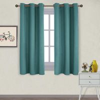 NICETOWN Thermal Insulated Solid Grommet Blackout Curtains/Drapes/Panels for Dining Room (Sea Teal, 1 Pair, 42 by 63-Inch)