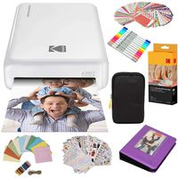 Kodak Mini2 Instant Photo Printer (White) Gift Bundle + Paper (20 Sheets) + Deluxe Case + 7 Fun Sticker Sets + Twin Tip Markers + Photo Album + Hanging Frames