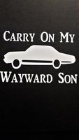 Chase Grace Studio Supernatural Inspired Impala Carry On My Wayward Son Vinyl Decal Sticker|White|Cars Trucks Vans SUV Laptops Wall Art|5.5" X 3.75"|CGS611