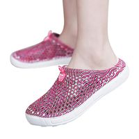 Men's Casual Camo Flip Flops, Antiskid Flats Platform Slippers Lightweight Breathable Beach Hole Shoes Sandals Size 7.5-10 (Red A, US:6.5)