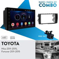 UGAR EX6 7" Android 6.0 Car Stereo Radio Plus 11-299 Fascia Kit for Toyota Hilux 2011-2015, Fortuner 2011-2015