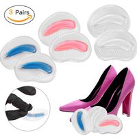 High Heel Gel Forefoot Pads, Gel Massage Ball of Foot Cushions, Anti-Slip Metatarsal Pain Relief Insole, Adhesive Morton's Neuroma Protectors Inserts Shock Absorber - 3 Pairs (red, blue, transparent)