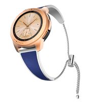 YSSNH Leather Metal Bands Compatible with Galaxy Watch 42mm Active 2 40mm 44mm Women Replacement for Gear S2 Classic Gear Sport Band, Dressy Stylish Cuff Quick Release Watch Band 20mm for Women