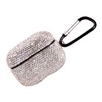 CQFONG 2019 Newest Luxurious Rhinestone AirPods Pro Case with Keychain, Shockproof Protective Premium Crystal Cover Skin for AirPods Charging Case (White+AB)