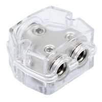 ZOOKOTO 1X0GA In/2X4GA Out Power Distribution Block, Auto Car Audio Amplifier 1 in 2 Ways Fuse Holder Circuit Protector (2 Way)