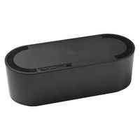 D-Line Cable Management Box | Hide and Conceal Power Strips and Electrical Cords from TVs, Computers, Gaming Consoles and PCs | Cord Organizer Made From Electrically Safe ABS Material | Large, Black