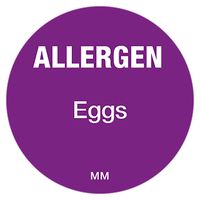 DayMark IT117117 MoveMark Allergen Removable Circle Label, "Egg", 1" Diameter, Purple (Roll of 1000)