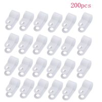 Antrader R-type Cable Clamp 1/4 Inch White Nylon Cable Organizer Clips for Wire Management Pack of 200