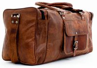 PC 22" Leather Duffel Travel Gym Overnight Weekend Leather Bag Sports Cabin Christmas gifts
