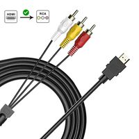 GENUIE HDMI to RCA Cable 1080P Adapter, HDMI Male to 3 RCA Video Audio AV Converter Adapter Transmitter for TV HDTV DVD(NO Signal Conversion Function), One-Way Transmission HDMI-to-RCA-Cable-Adapter