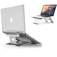 2-in-1 Adjustable Laptop Stand - Portable and Foldable Laptop Riserd with 6 Tilt Levels, Compatible with Laptop (10 inch~17 inch) MacBook Pro/Air, Acer, Asus, Dell, HP and More Laptop(Silver)
