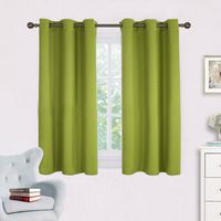 NICETOWN Thermal Insulated Solid Grommet Top Blackout Holiday Decorative Curtains/Drapes for Kid's Room (1 Pair, 42 x 63 inches in Fresh Green)