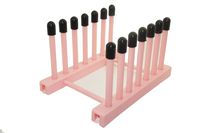 Vinyl Record Storage Holder Stand cleaning device drying rack Display - Vinyl Plastic and Silicone top Rack Holds up to 6 Album Lp's - for 12" and 7" Records，(Does not include Records) (pink)