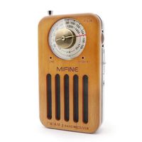 AM/FM Pocket Portable Radio - Retro Cherry Wood Pocket Radio with Best Reception, Battery Operated Personal Transistor by 2 AA Battery for Walking Jogging Gym Camping