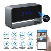 Spy Camera Clock, Monja Hidden Camera Clock, 1080p WiFi Cameras for Home, 150° Angle Nanny Cam, 24FT Auto IR Night Vision, Monitoring Detection, Loop Recording for Indoor Home Security