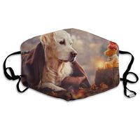 Unisex Unique Mouth Mask - Cute Labrador Funny Pattern Polyester Anti-dust Masks - Fashion Washed Reusable Face Mask for Outdoor Cycling