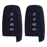 2Pcs XUHANG Sillicone key fob Skin key Cover Remote Case Protector Shell for 2017 Ford Fusion Smart Remote black