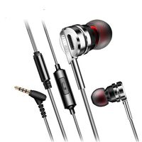 Metal In-ear Headphones Heavy Bass Zinc Alloy HiFi Earphones Stereo Sound Earbuds DJ Headsets with Microphone (silver)