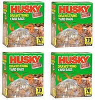 Drawstring Yard Bag, Clear 39 Gal (Pack of 4)