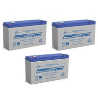 Power Sonic PS-6100 6V 12AH AWM Sealed Lead Acid Battery - 3 Pack