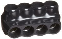 Morris Products 97544 Multi-Cable Connector, Insulated, Single Entry, Black, 4 Ports, 250 - 6 Wire Range, 5/16" Allen Hex 4 Ports, 250 - 6 Wire Range, 5/16" Allen Hex