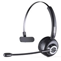 CISNO Bluetooth Headset with Mic, Wireless Over The Head Earpiece, Noise Cancelling Headphones for Truckers Driver, Compatible with iPhone Android Samsung Galaxy Cellphone MP3, Support Play Music
