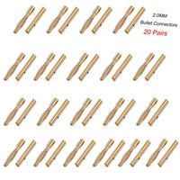 Yiqigou 20 Pairs Gold Plated 2.0MM 2MM Male Female Banana Plug Bullet Connector for RC ESC Lipo Battery